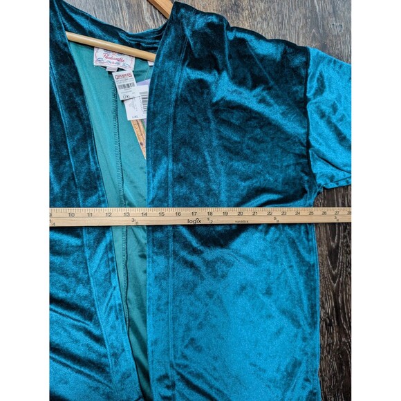 Panhandle Kimono Womens L/XL Teal Velvet Open Front Western Boho Style L8-2116 - Picture 11 of 12
